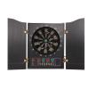 BANLICALI Dartboard Cabinet Wall-Mounted Electronic Dart Board Cabinet Set with LED Display, 16 Players Capacity Folding Dart Board for Adult (Black) view 1