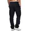 THWEI Cargo Pants for Men Casual Cotton Drawstring Lightweight Relaxed Fit Work Pants Multi Pockets Black 2XL view 2