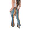 Mxiqqpltky Plus Size Flare Leggings for Women High Waist Printed Stretch Yoga Flared Pants Bodycon Hippie Pants Bell Bottoms (Yellow, M) view 2