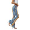 Mxiqqpltky Plus Size Flare Leggings for Women High Waist Printed Stretch Yoga Flared Pants Bodycon Hippie Pants Bell Bottoms (Yellow, M) view 3