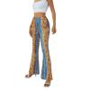 Mxiqqpltky Plus Size Flare Leggings for Women High Waist Printed Stretch Yoga Flared Pants Bodycon Hippie Pants Bell Bottoms (Yellow, M) view 4