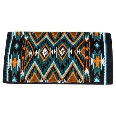 EQUIGEAR Western Ranch Horse Saddle Blanket New Zealand Wool Western Design Handmade Saddle Blanket Top Wool Pad Sensor Flex (Customization Available) ZB-028 (34" x 42")
