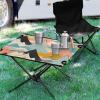SDMKA Mountains Abstract Pattern Outdoor Folding Table for Camping, Beach & Picnic  Portable, Easy-to-Carry Camping Side Table with Durable Bag for BBQ, Camp Use view 2