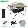 SDMKA Mountains Abstract Pattern Outdoor Folding Table for Camping, Beach & Picnic  Portable, Easy-to-Carry Camping Side Table with Durable Bag for BBQ, Camp Use view 3