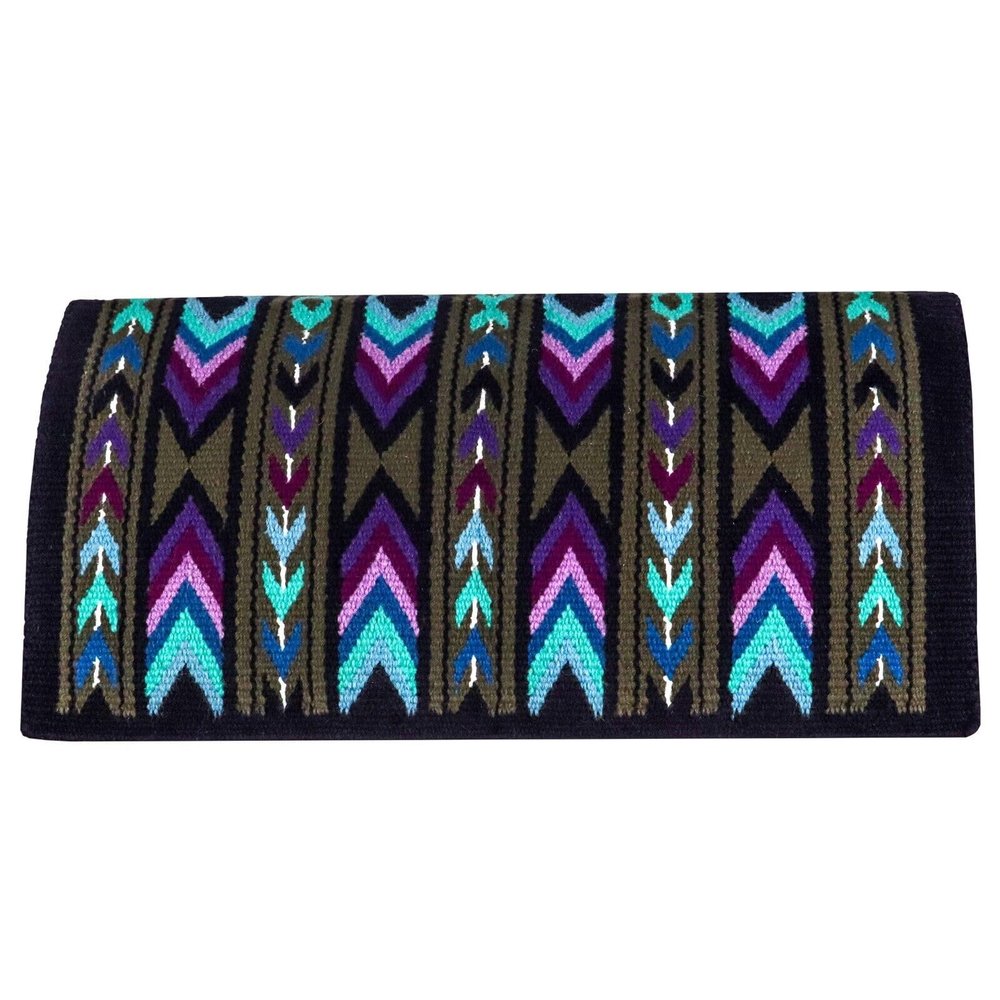 EQUIGEAR Western Ranch Horse Saddle Blanket New Zealand Wool Western Design Handmade Saddle Blanket Top Wool Pad Sensor Flex (Customization Available) ZB-032 (36" x 40")