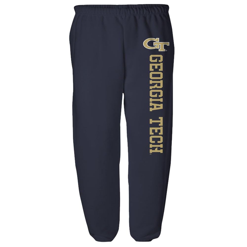 Georgia Tech Officially Licensed Apparel - Team Color Jogger Sweatpants, Navy, XX-Large