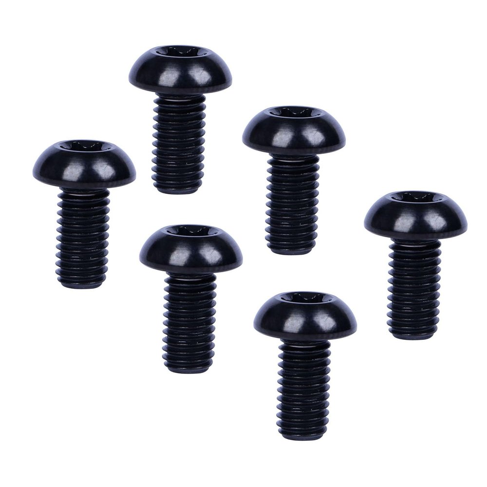 UHDFBDHF 6PCS Titanium Bike Screw M5x10mm Bicycle Disc Brakes Rotor Bolts Torx T25 Head (Black)