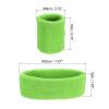 PATIKIL Sports Wristbands Headband Set, 8x8cm Cotton Terry Cloth Athletic Absorbent Sweatband 20x5cm Headband for Tennis Basketball Running, Light Green (1 Headband & 2 Wristbands) view 2