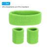 PATIKIL Sports Wristbands Headband Set, 8x8cm Cotton Terry Cloth Athletic Absorbent Sweatband 20x5cm Headband for Tennis Basketball Running, Light Green (1 Headband & 2 Wristbands) view 3