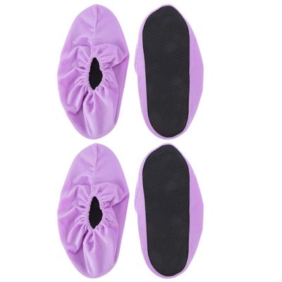 KOMBIUDA Bowling Shoe Covers for Women 2 Pairs Non-Slip Lightweight Elastic Shoe Protectors with Thickened Lint Material for Indoor Bowling Practice and Sports Accessories