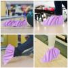 KOMBIUDA Bowling Shoe Covers for Women 2 Pairs Non-Slip Lightweight Elastic Shoe Protectors with Thickened Lint Material for Indoor Bowling Practice and Sports Accessories view 4