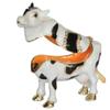 LiuliuBull Bejeweled Black and White Cow Trinket Box, Metal Jewelry Box, Miniature Ring Holder, Gift for Her view 3