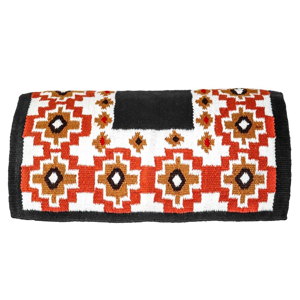 EQUIGEAR Western Ranch Horse Saddle Blanket New Zealand Wool Western Design Handmade Saddle Blanket Top Wool Pad Sensor Flex (Customization Available) ZB-037 (36" x 36")