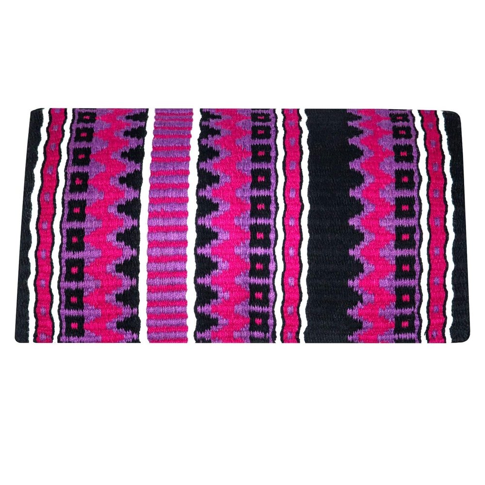EQUIGEAR Western Ranch Horse Saddle Blanket New Zealand Wool Western Design Handmade Saddle Blanket Top Wool Pad Sensor Flex (Customization Available) ZB-033 (34" x 32")