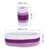 PATIKIL Sports Wristbands Headband Set, 8x10cm Cotton Terry Cloth Athletic Absorbent Sweatband 20x5cm Headband for Tennis Basketball Running, White Purple (1 Headband & 2 Wristbands) view 2