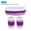 PATIKIL Sports Wristbands Headband Set, 8x10cm Cotton Terry Cloth Athletic Absorbent Sweatband 20x5cm Headband for Tennis Basketball Running, White Purple (1 Headband & 2 Wristbands) view 3