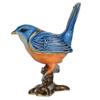 LiuliuBull Blue Bird Trinket Box, Enameled Figurine, Collectible Jewelry Container, Ring Holder, Home Decor