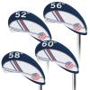 Craftsman Golf 4pcs 52 56 58 60 Degree Golf Wedges Headcover Covers US Flag Blue and White Great Golf Gift view 1