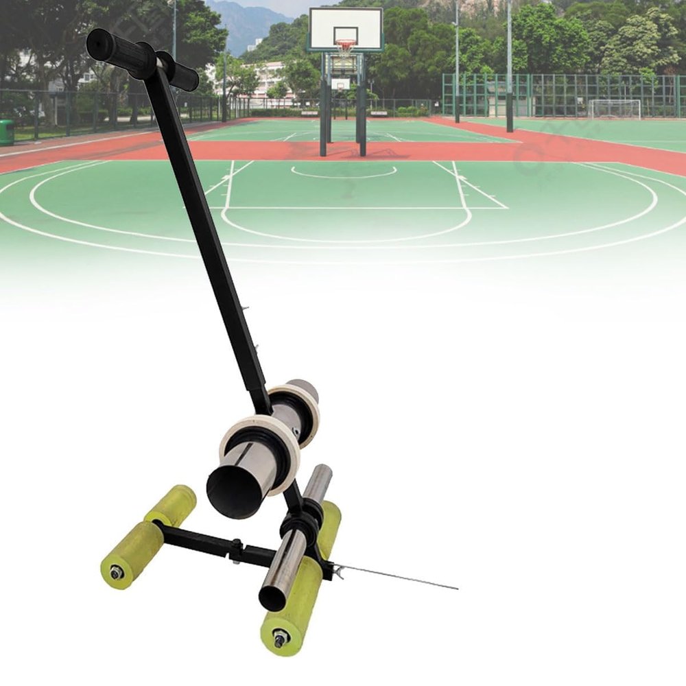 Hand Push Floor Marking Tool, Basketball Court Marking Kit, Scribing Tool,Tape Marking Machine,for Driveway, Asphalt Or Concrete, with Marking Tape Roller, Circle Drawing Kit,A