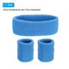 PATIKIL Sports Wristbands Headband Set, 8x8cm Cotton Terry Cloth Athletic Absorbent Sweatband 20x5cm Headband for Tennis Basketball Running, Sky Blue (1 Headband & 2 Wristbands) view 3