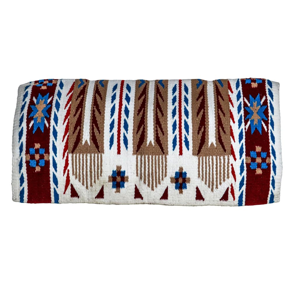 EQUIGEAR Western Ranch Horse Saddle Blanket New Zealand Wool Western Design Handmade Saddle Blanket Top Wool Pad Sensor Flex (Customization Available) ZB-040 (36" x 42")
