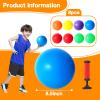 AMOR PRESENT 8PCS Inflatable Playground Balls, 8.5Inch Bouncing Sensory Balls with Hand Air Pump, for Kids Birthday Parties view 2