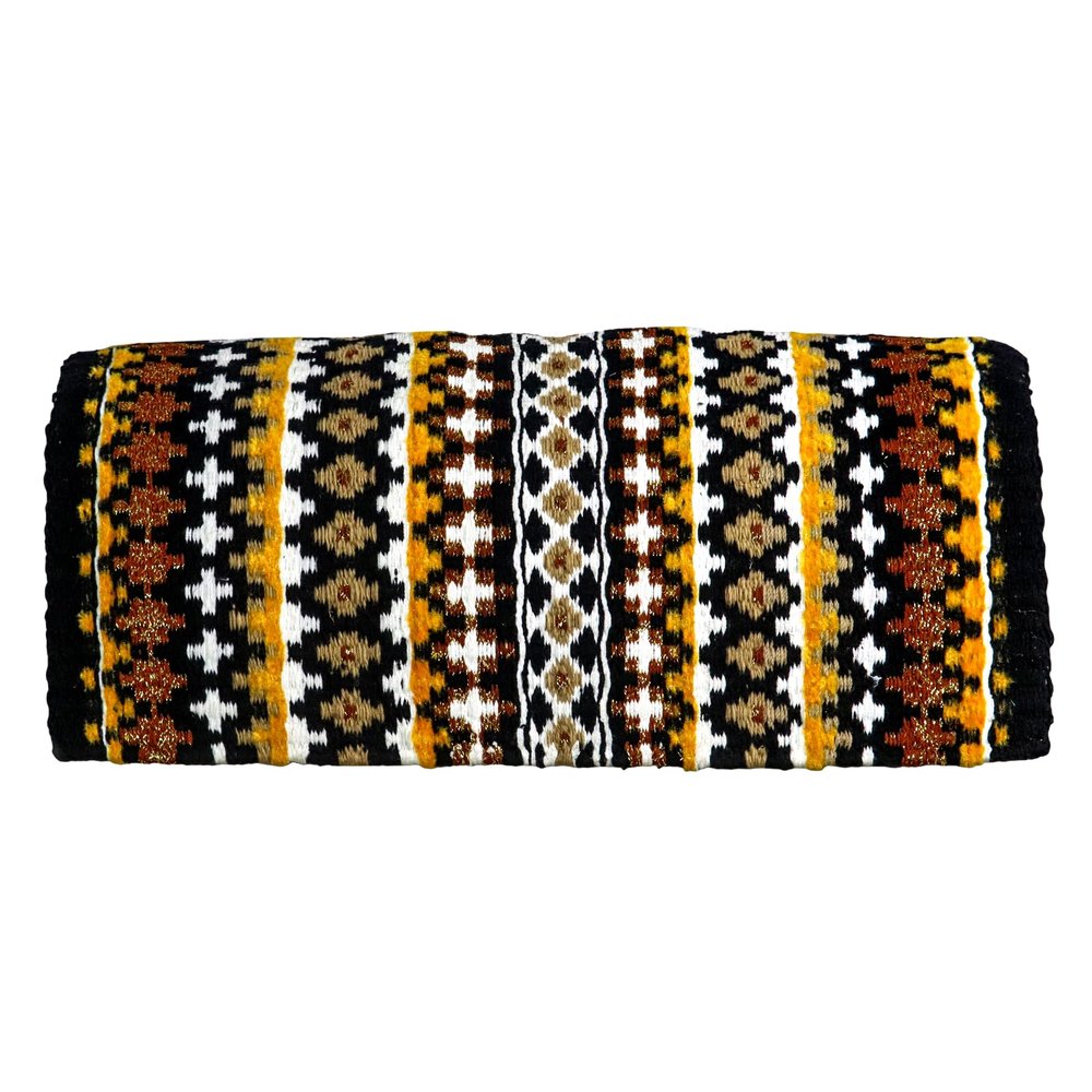 EQUIGEAR Western Ranch Horse Saddle Blanket New Zealand Wool Western Design Handmade Saddle Blanket Top Wool Pad Sensor Flex (Customization Available) ZB-043 (34" x 40")