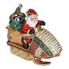 LiuliuBull Snowmobile Santa Claus Trinket Jewelry Box Crystal Inlaid Metal Collectible Christmas Gift Ring Holder view 1
