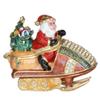 LiuliuBull Snowmobile Santa Claus Trinket Jewelry Box Crystal Inlaid Metal Collectible Christmas Gift Ring Holder view 2