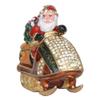LiuliuBull Snowmobile Santa Claus Trinket Jewelry Box Crystal Inlaid Metal Collectible Christmas Gift Ring Holder view 3