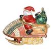 LiuliuBull Snowmobile Santa Claus Trinket Jewelry Box Crystal Inlaid Metal Collectible Christmas Gift Ring Holder view 4