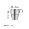 PEKJI 300ml Stainless Steel Cup with Foldable Handle Outdoor Camping Cup Metal Beer Mug Double-Layer Insulated Coffee Cup view 2