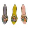 LiuliuBull Enamel Trinket & Jewelry Box with Crystals Bejeweled Ladies High Heel Shoe Design (Color : yellow) view 2