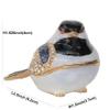 LiuliuBull Chickadee Bird Jewelry Trinket Box, Metal Figurine, Home Decor, Ring Holder, Birthday Present view 2