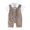 0 to 18M Formal Clothes for Baby Boys Gentleman White Shirt Vest Bowtie Tuxedo Jumpsuit Overall Fashion Romper view 1