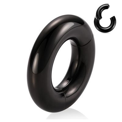 GAGABODY 12g Septum Jewelry Nose Rings 12 Gauge Cartilage Earrings Surgical Steel Black Helix Earring Conch Piercing Jewelry Ear Lobe Earrings 16mm Hoop Earring Nose Hoop