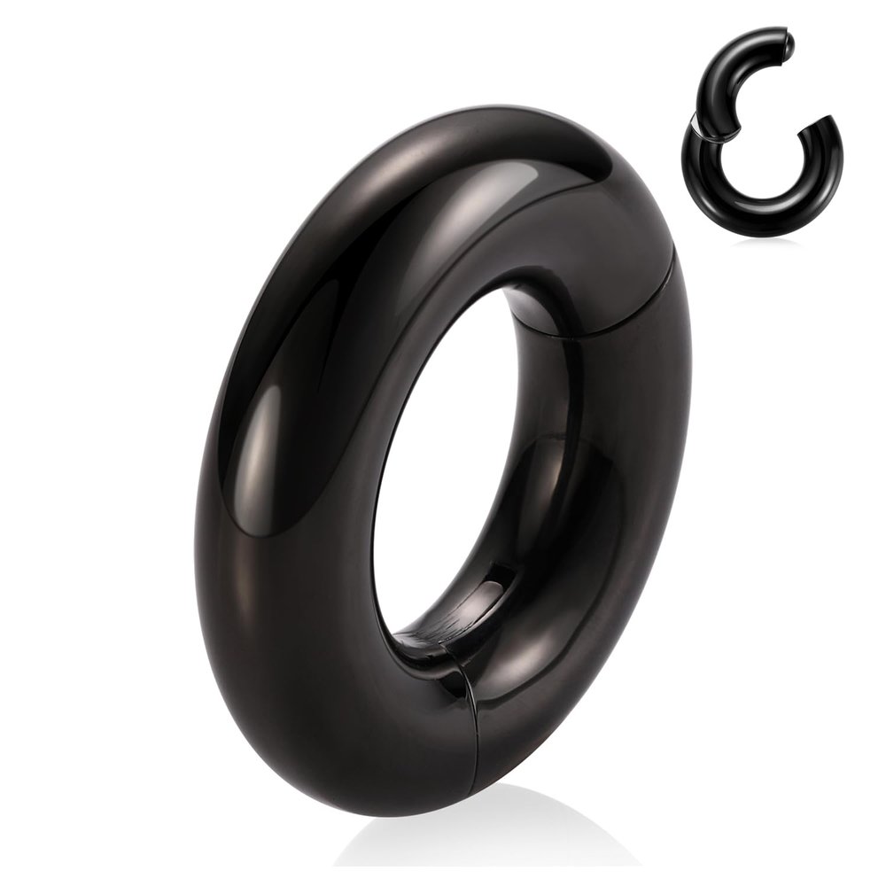 GAGABODY 12g Septum Jewelry Nose Rings 12 Gauge Cartilage Earrings Surgical Steel Black Helix Earring Conch Piercing Jewelry Ear Lobe Earrings 16mm Hoop Earring Nose Hoop