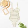 Women One Piece Swimsuit Sexy Plunge V Neck Tummy Control Bathing Suit Hollow Out Monokini Modest Bikini Swimwear view 3