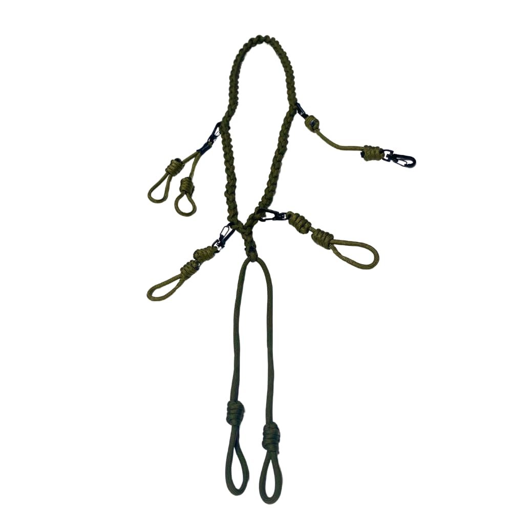 HuntEmUp Ultimate Round Braided Duck Call Lanyard 4 Double Loops & Whistle Clip Durable Paracord Goose Call Holder Waterfowl Hunting Lanyard for Dog Trainers & Gun Dog Hunters