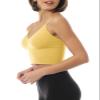 Design by Olivia Women's Seamless Padded Workout Sports Bra Cami Cropped Yoga Tank Top with Adjustable Straps Cream Yellow SM view 3