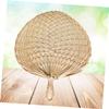 Ciieeo 2pcs Handmade Straw Cattail Leaf Fan Portable Handheld Outdoor Fan for Summer Home Walk view 2