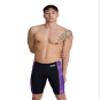 ARENA Men's Swim Jammer Halftone Team Print MaxLife Athletic Swimwear Professional Training Swimsuit Sports Bathing Suit, Black/Team Purple, US Size 38 view 1