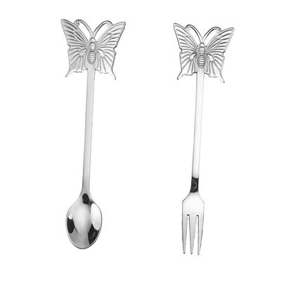 Butterfly Fork and Spoon Set Stainless Steel for Desserts Coffee