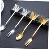 Butterfly Fork and Spoon Set Stainless Steel for Desserts Coffee view 2