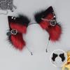 BFLCTTBD Punk Cat Ears Headband Lolita Gothic Fox Ears Wolf Ear Headwear Furry Animal Headbands Animal Faux Fur Cat Dog Ears Headband Anubis Ears Cosplay view 4