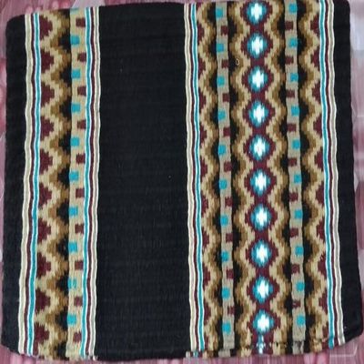 EQUIGEAR Western Ranch Horse Saddle Blanket New Zealand Wool Western Design Handmade Saddle Blanket Top Wool Pad Sensor Flex (Customization Available) ZB-049 (34" x 36")