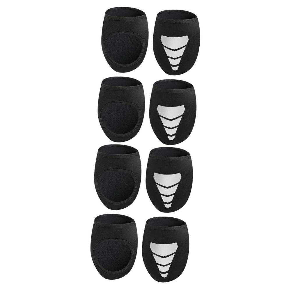 BESPORTBLE 4pairs Cycling Shoe Covers Half-Slip Overshoes Reflective Stripes Windproof and Warm for Outdoor Riding