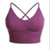 Design by Olivia Women's Seamless Padded Workout Sports Bra Cami Cropped Yoga Tank Top with Adjustable Straps Plum SM view 1