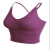 Design by Olivia Women's Seamless Padded Workout Sports Bra Cami Cropped Yoga Tank Top with Adjustable Straps Plum SM view 2