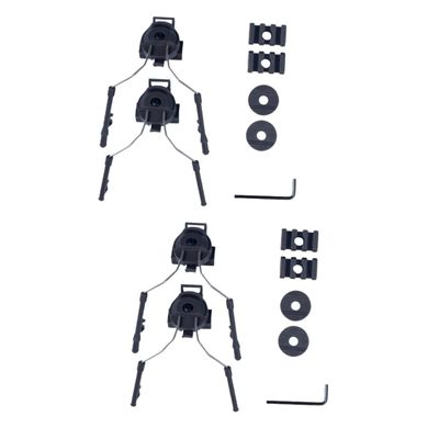 BESPORTBLE 2pcs Fast Helmet Rail Adapter for Headphones Black Helmet Mount Outdoor